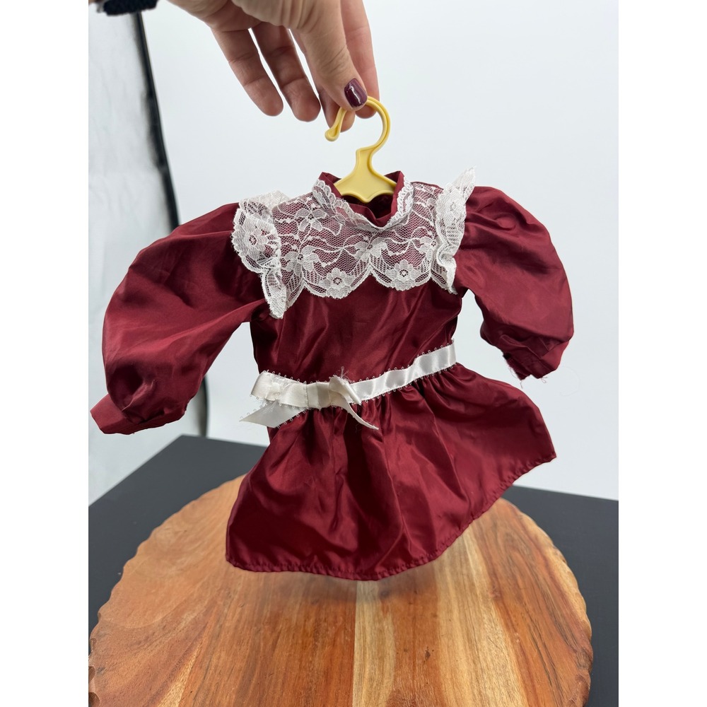 Pleasant Company Samantha Holiday Dress Doll OS Burgundy Lace Trim Vintage